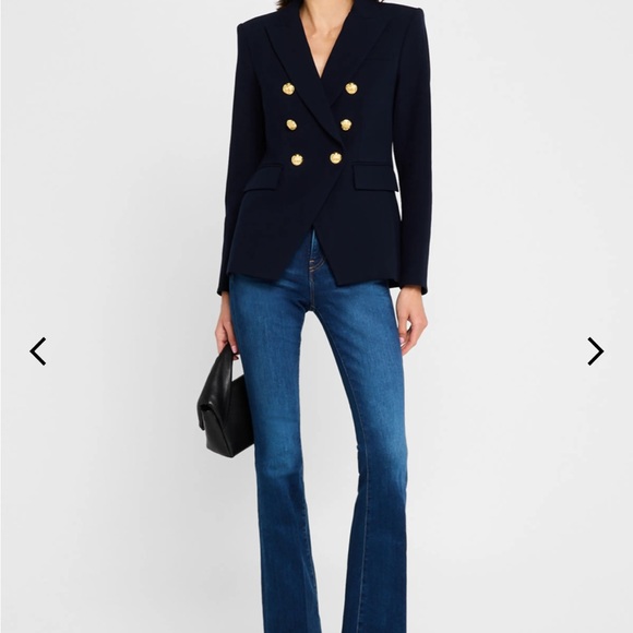 $695 Veronica Beard Miller Dickey Jacket Blazer Navy gold Double Breasted Sz 4 - Picture 4 of 16